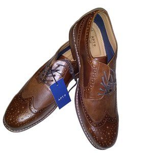 Apt 9 Ortholite Brown Faux Leather Wing Tip Men's Dress Oxford Shoes- Size- 13M